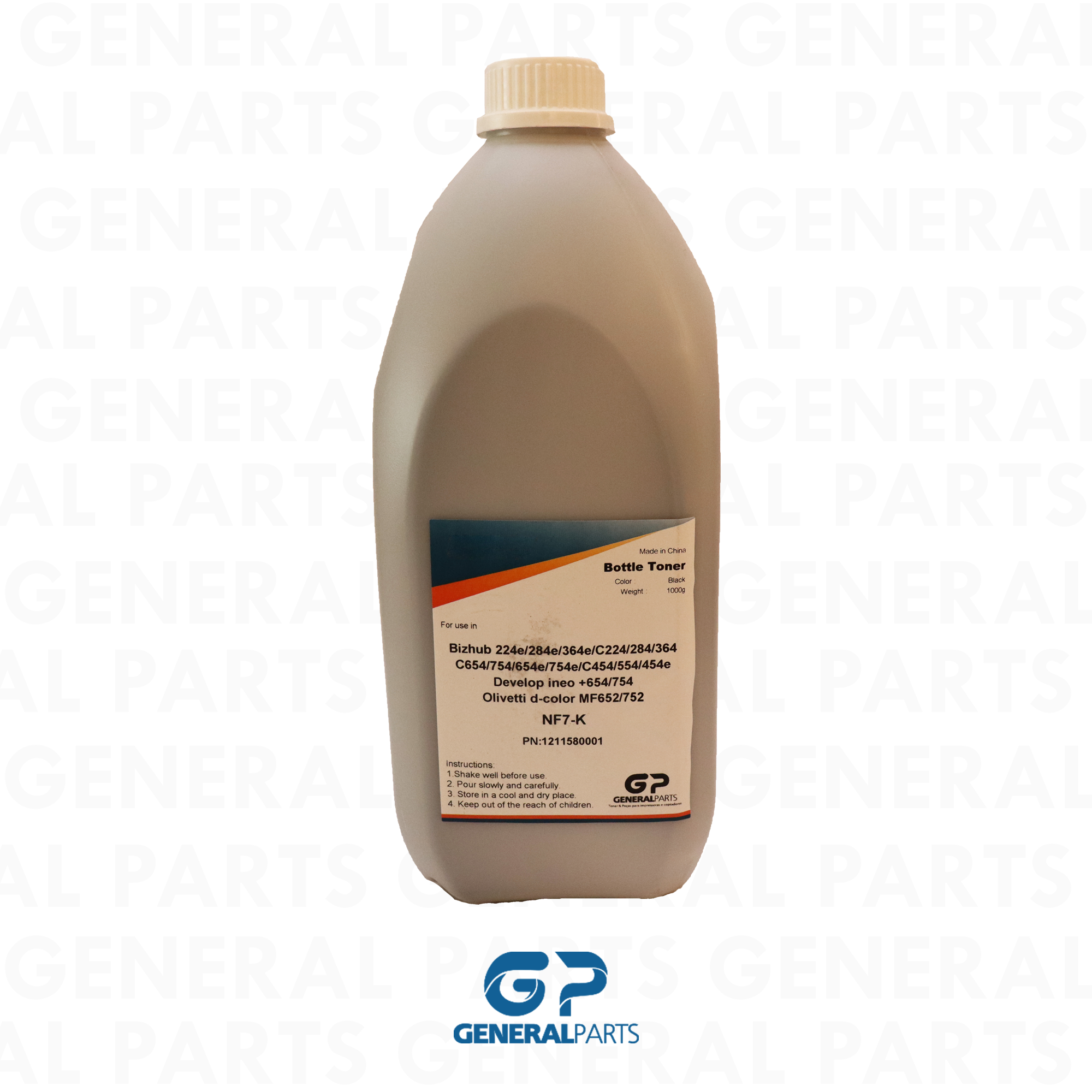 Produto GARRAFA DE TONER KONICA C224 C284 C364 C308 C368 BLACK 1KG